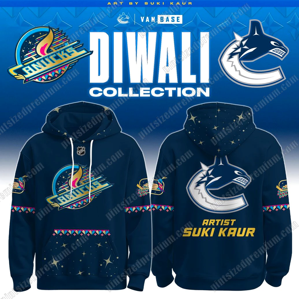 Vancouver Canucks 2025 Navy Diwali Skate Limited Hoodie Vancouver Canucks 2025 Navy Diwali Skate Limited Hoodie