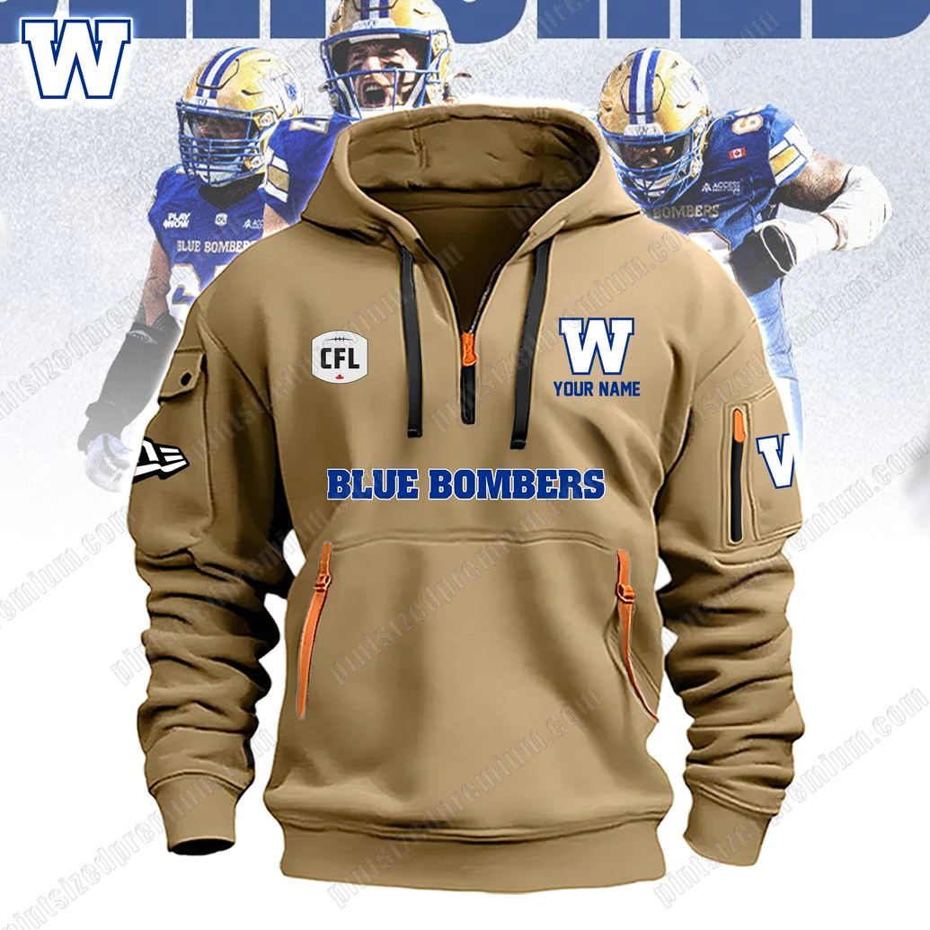 Winnipeg Blue Bombers New Edition Zip Hoodie Winnipeg Blue Bombers New Edition Zip Hoodie