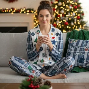 Women’s Dallas Cowboys New 2025 Satin Pajamas Set