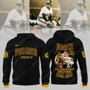 2025 Rest In Peace Randy Jones Forever San Diego Padres Black T-Shirt