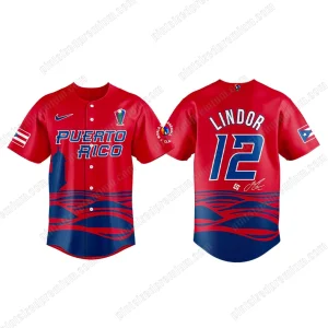 Captain Francisco Lindor Puerto Rico 2026 World Baseball Classic Jersey