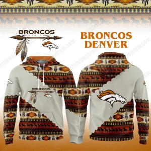 Denver Broncos Ethnic Pattern Patchwork Horse Print Drawstring 2025 Hoodie