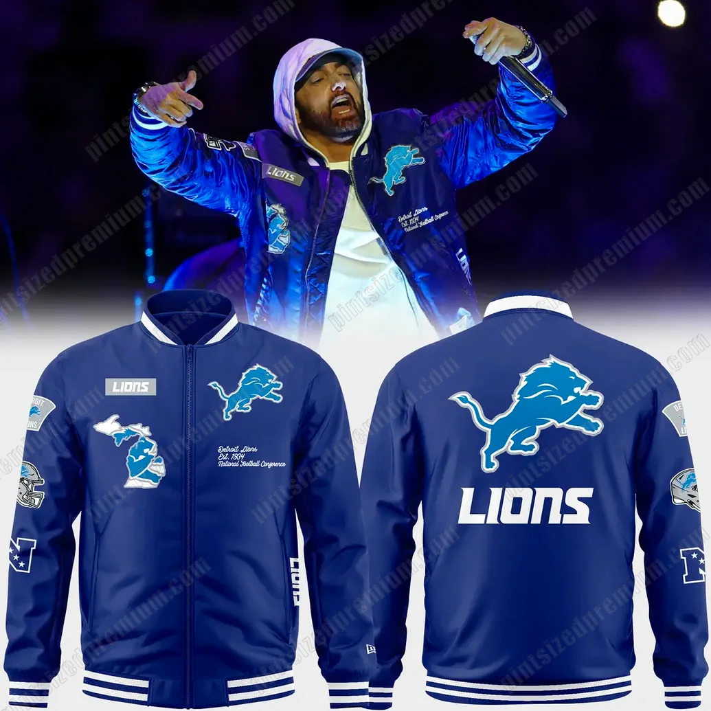 Detroit Lions x Eminem 2025 Bomber Jacket Detroit Lions x Eminem 2025 Bomber Jacket