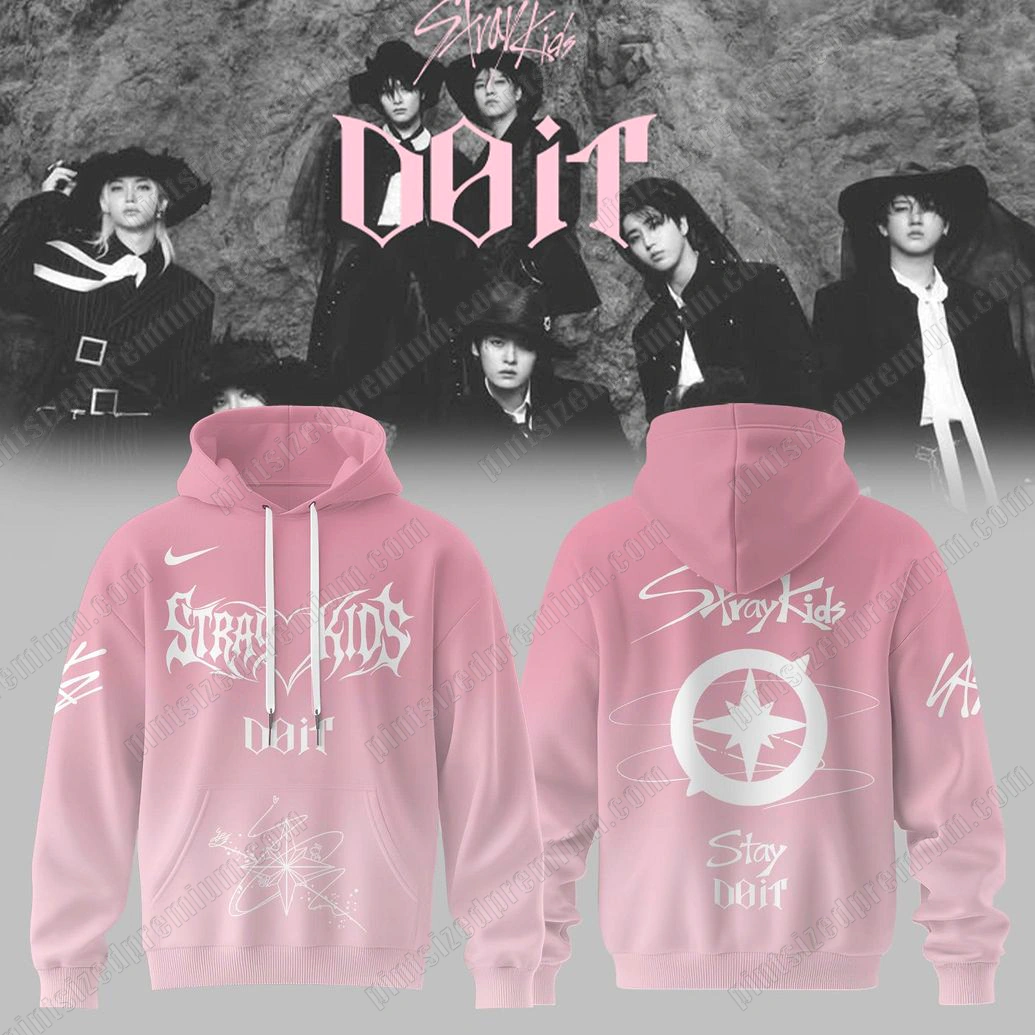 Do It Album 2025 Stray Kids Limited Pink Hoodie Do It Album 2025 Stray Kids Limited Pink Hoodie
