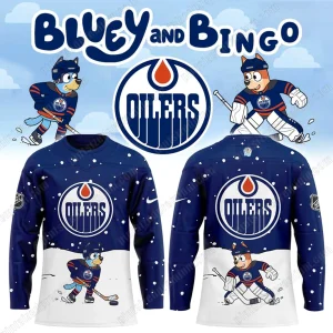 Edmonton Oilers x Bluey And Bingo New Hockey Jersey