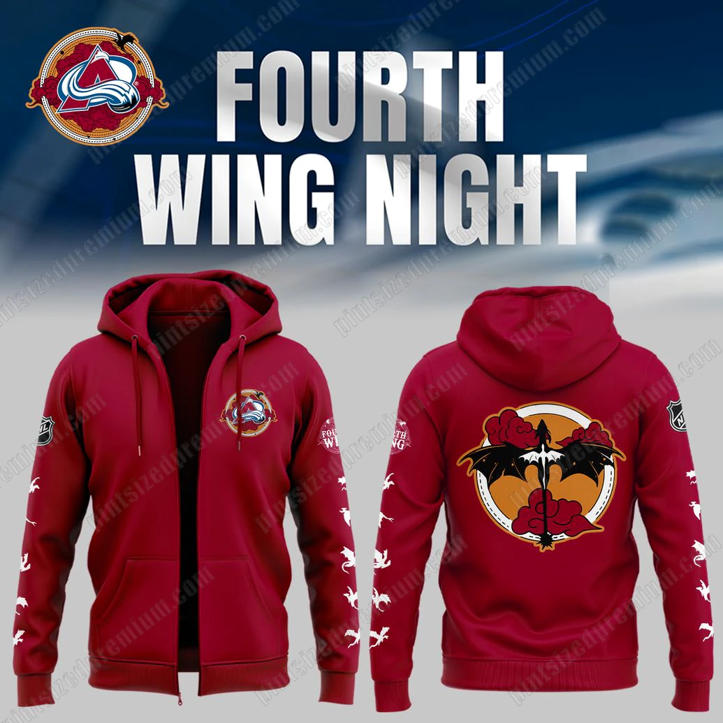 Fourth Wing Night Colorado Avalanche 2025 Zip Hoodie Fourth Wing Night Colorado Avalanche 2025 Zip Hoodie