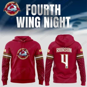 Fourth Wing Night Colorado Avalanche 2025 Zip Hoodie