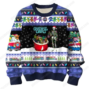 Grateful Dead Dancing Bears Christmas Ugly Sweater