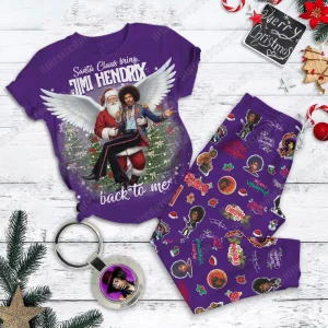 Jimi Hendrix Santa Claus Christmas Pajama Set