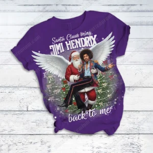 Jimi Hendrix Santa Claus Christmas Pajama Set