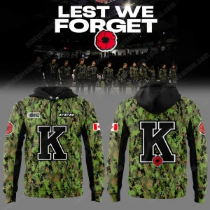 Kingston Frontenacs 2025 Last We Forget Camo Hoodie