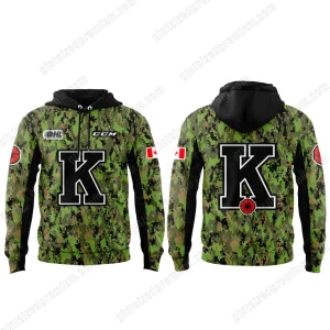 Kingston Frontenacs 2025 Last We Forget Camo Hoodie