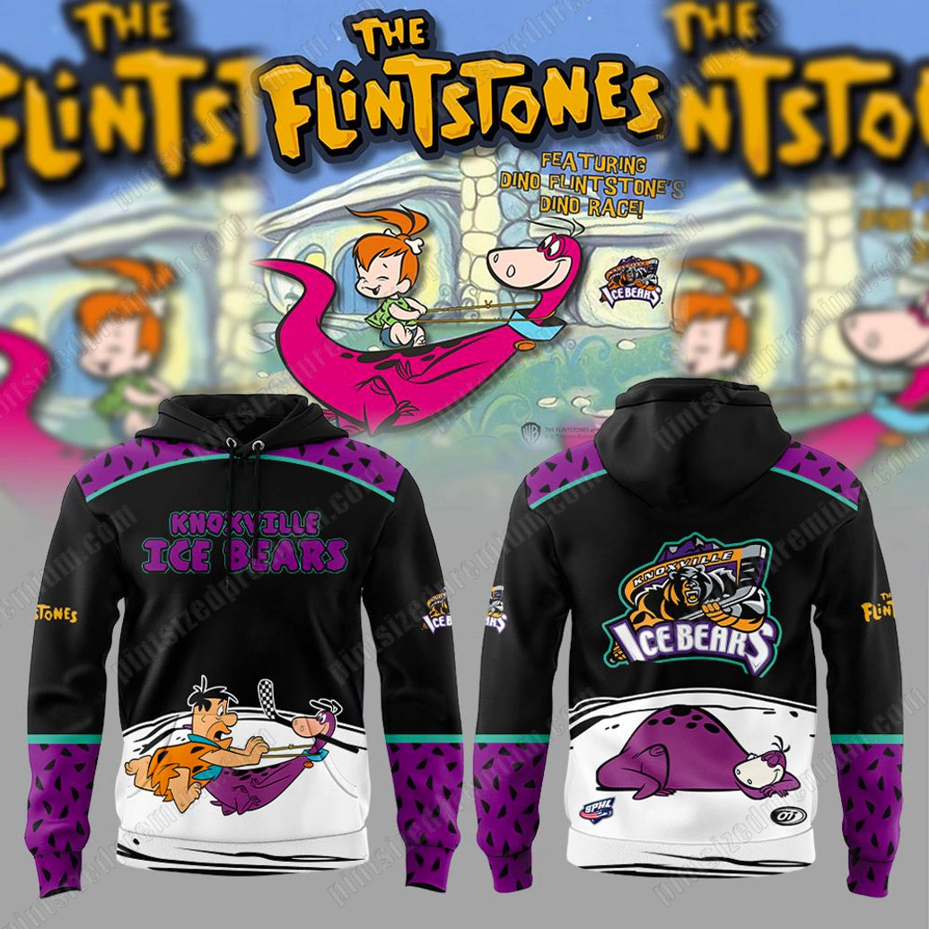 Knoxville Ice Bears 2025 The Flintstones Hoodie Knoxville Ice Bears 2025 The Flintstones Hoodie
