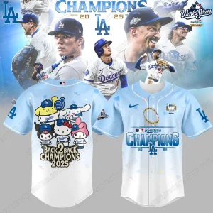 LA Dodgers 2025 World Series Hello Kitty Blue Limited Jersey