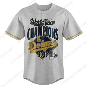 LA Dodgers World Series Champions 2025 Grey Jersey