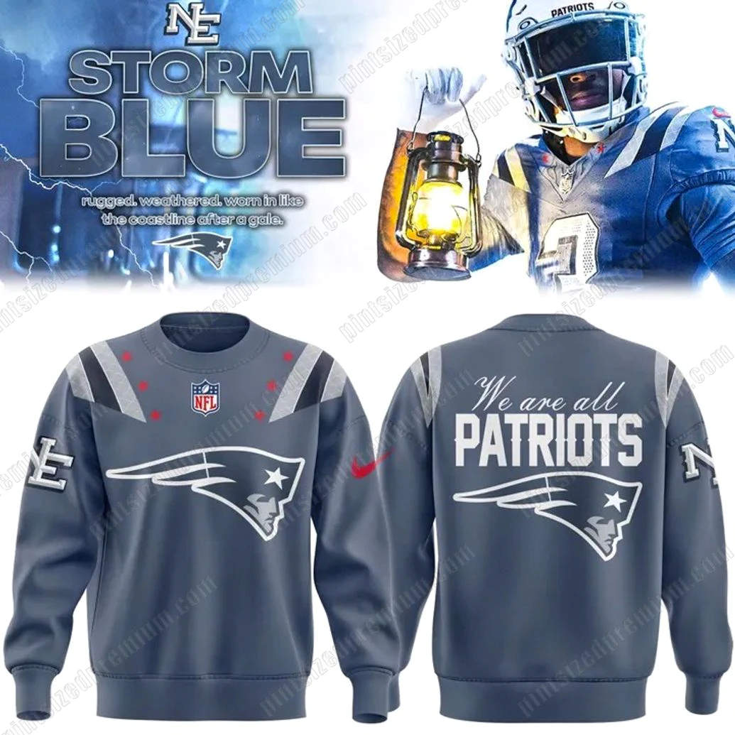 Limited New England Patriots 2025 Rivalries Nor’Easter Storm Blue Sweatshirt Limited New England Patriots 2025 Rivalries Nor’Easter Storm Blue Sweatshirt