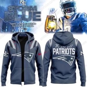 Limited New England Patriots 2025 Rivalries Nor’Easter Storm Blue Sweatshirt