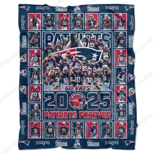 New England Patriots Go Pats 2025 Forever Fleece Blanket