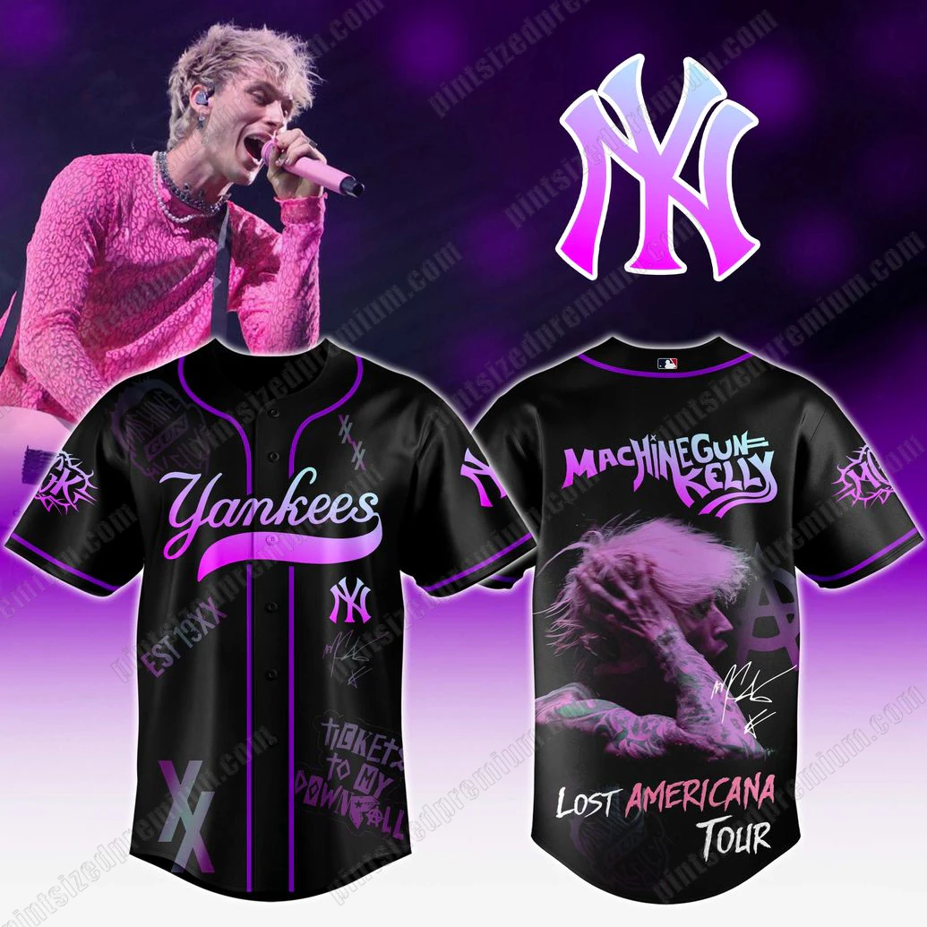 New York Yankees x Machine Gun Kelly Lost Americana Tour 2025 Limited Jersey New York Yankees x Machine Gun Kelly Lost Americana Tour 2025 Limited Jersey