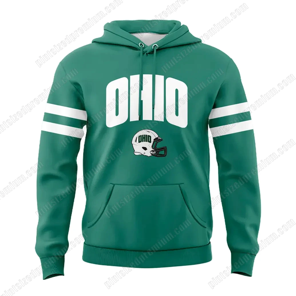 Ohio Bobcats Football 2025 Cutler Green Uniform Hoodie Ohio Bobcats Football 2025 Cutler Green Uniform Hoodie