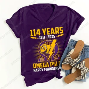 Omega Psi Phi 114 Years 1911-2025 Happy Founders Day T-Shirt