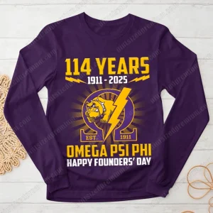 Omega Psi Phi 114 Years 1911-2025 Happy Founders Day T-Shirt