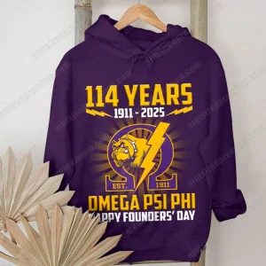 Omega Psi Phi 114 Years 1911-2025 Happy Founders Day T-Shirt