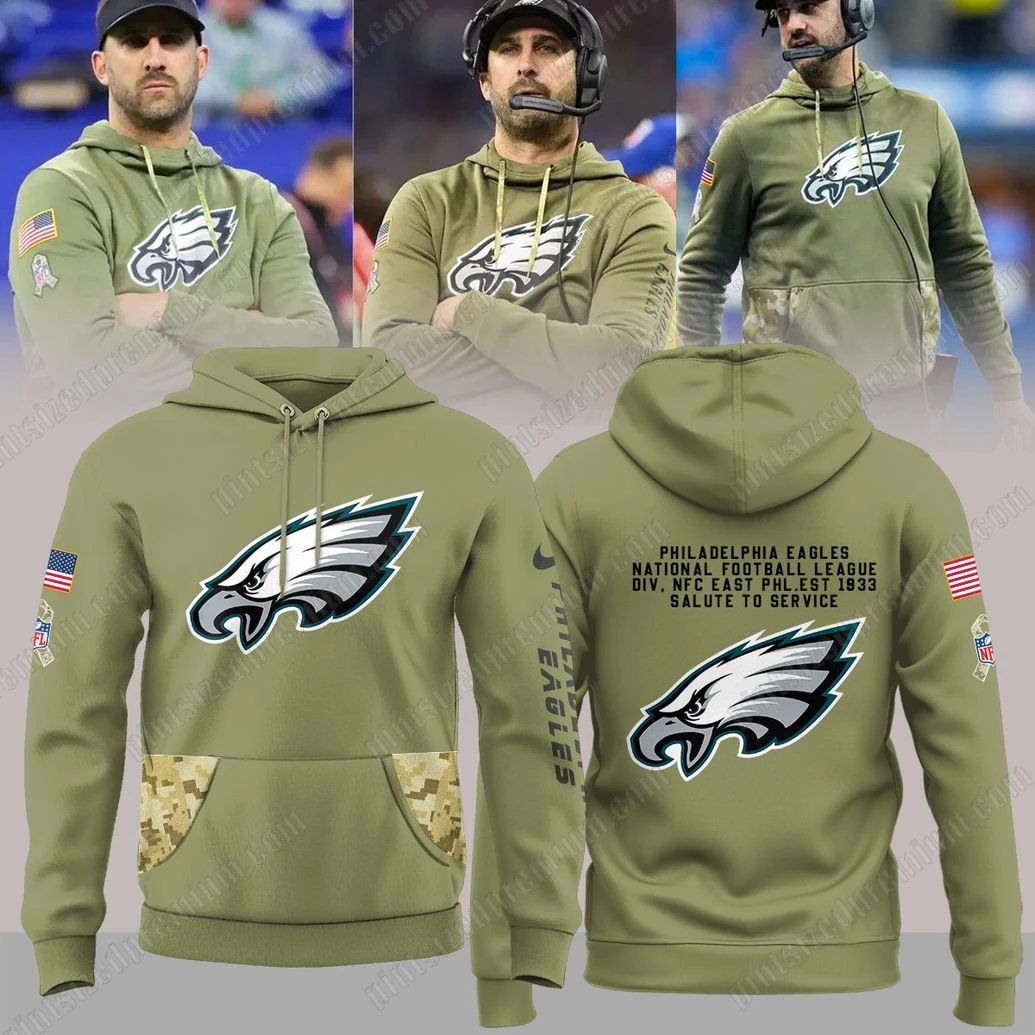 Philadelphia Eagles Salute To Service 2025 New Hoodie Philadelphia Eagles Salute To Service 2025 New Hoodie