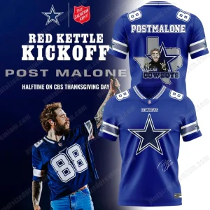 Post Malone x Dallas Cowboys Red Kettle Kickoff 2025 Jersey