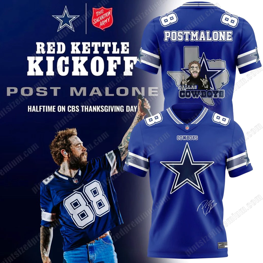 Post Malone x Dallas Cowboys Red Kettle Kickoff 2025 Jersey Post Malone x Dallas Cowboys Red Kettle Kickoff 2025 Jersey