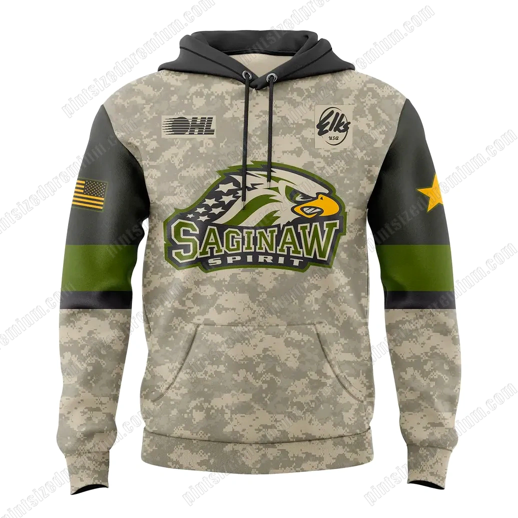 Saginaw Spirit Military Appreciation Night 2025 Hoodie Saginaw Spirit Military Appreciation Night 2025 Hoodie