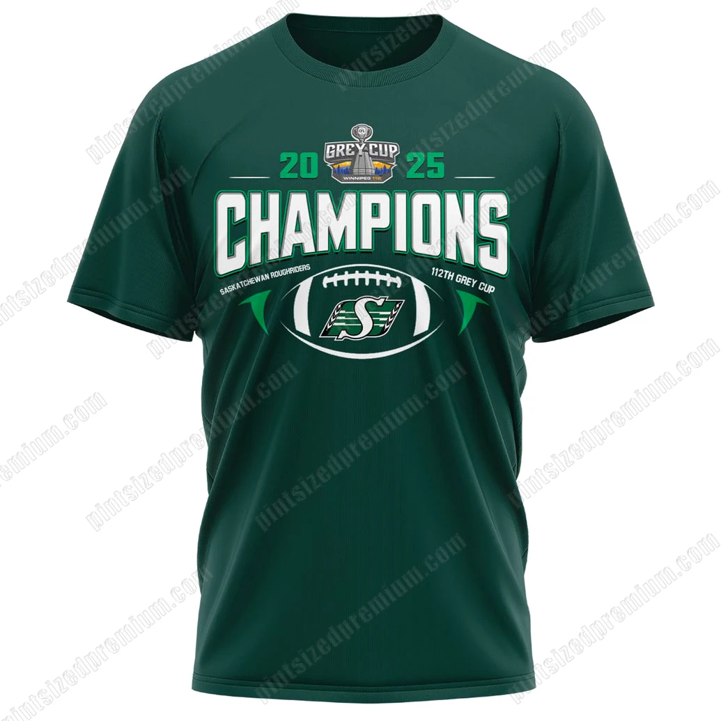 Saskatchewan Roughriders 2025 Champion Grey Cup T-Shirt Saskatchewan Roughriders 2025 Champion Grey Cup T-Shirt