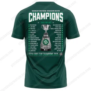 Saskatchewan Roughriders 2025 Champion Grey Cup T-Shirt
