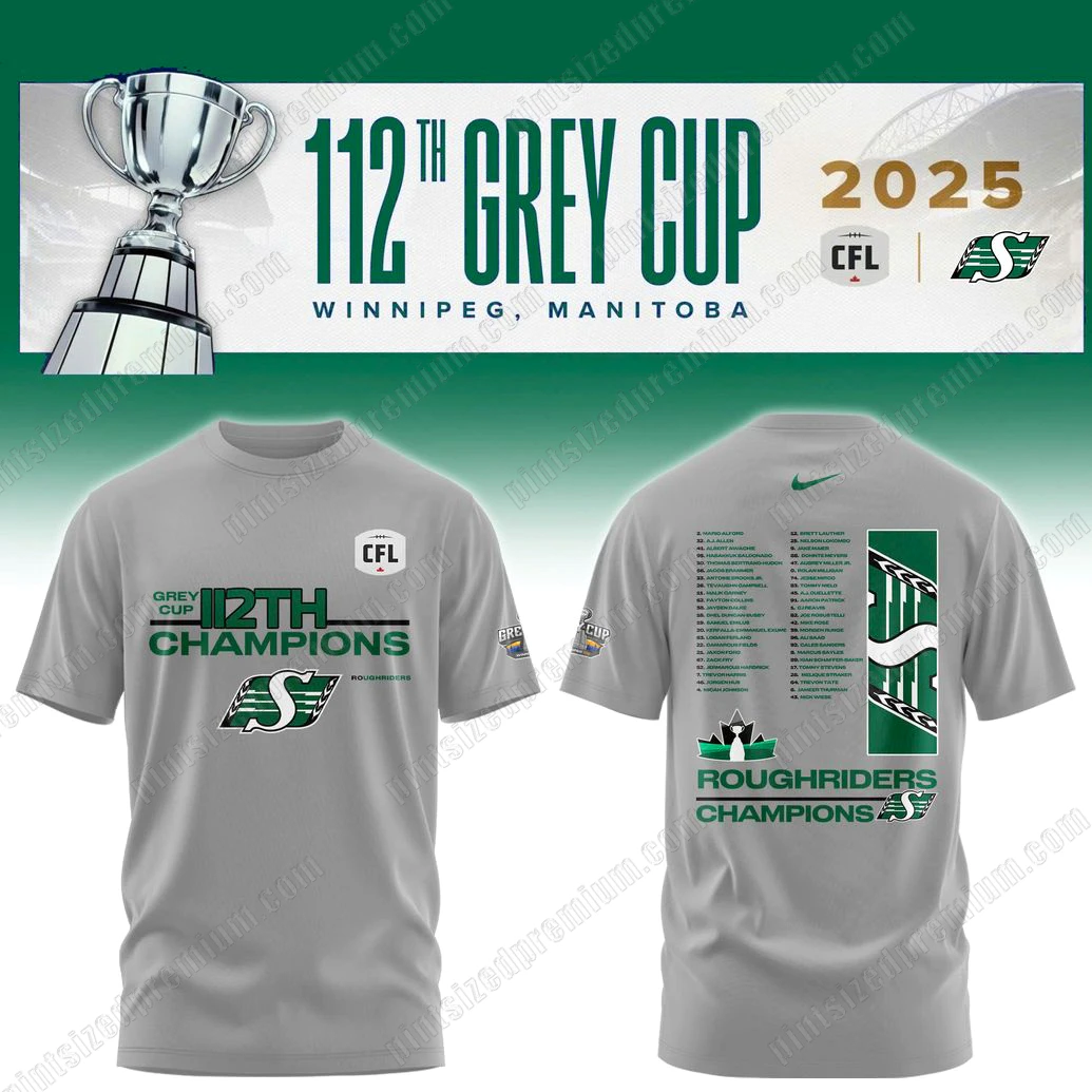 Saskatchewan Roughriders Grey Cup Champions 2025 T-Shirt Saskatchewan Roughriders Grey Cup Champions 2025 T-Shirt
