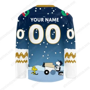 Tampa Bay Lightning 2025 Peanuts Snow Hockey Jersey