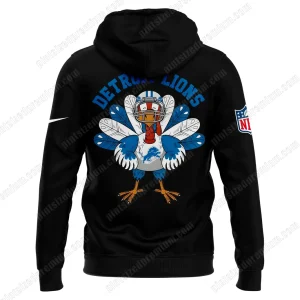 Turkey and Touchdowns Detroit Lions 2025 Happy Thanksgiving Hoodie