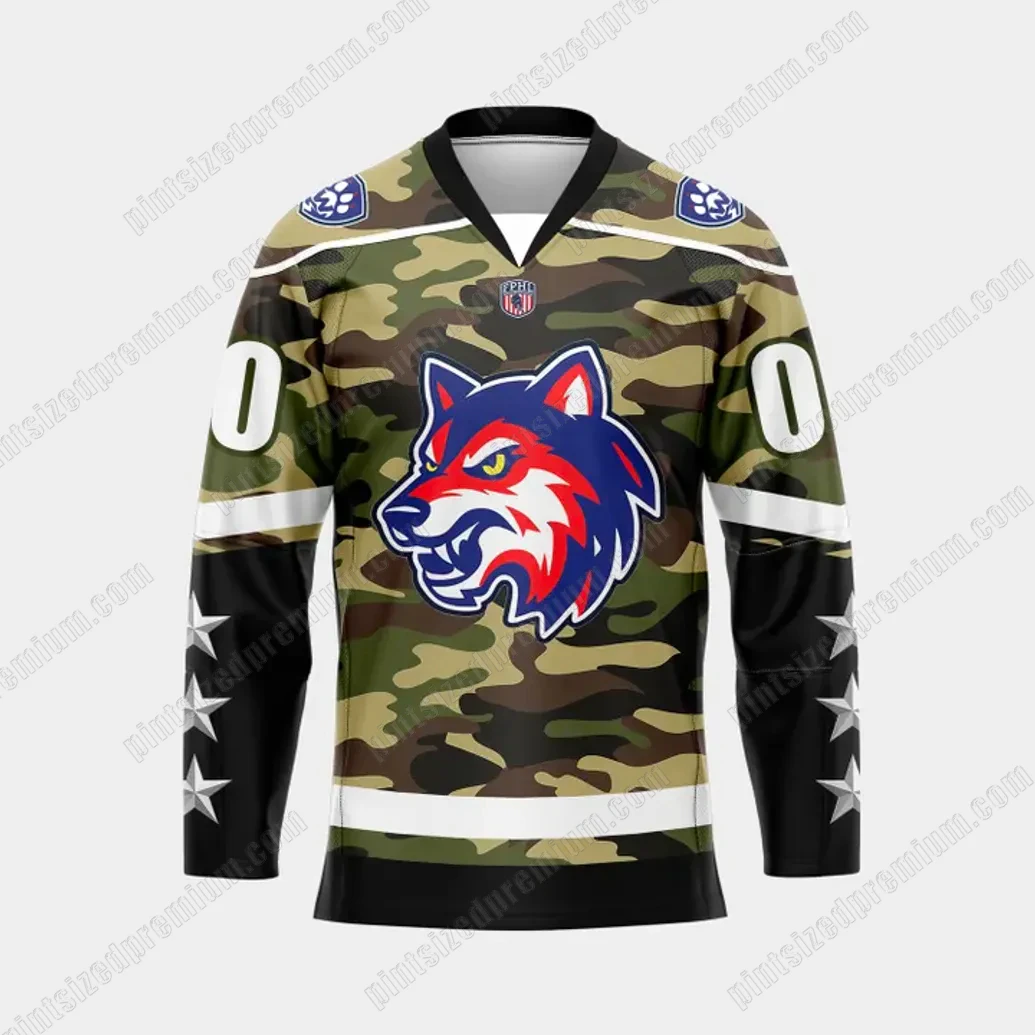 Watertown Wolves Military Night 2025 Limited Hockey Jersey Watertown Wolves Military Night 2025 Limited Hockey Jersey