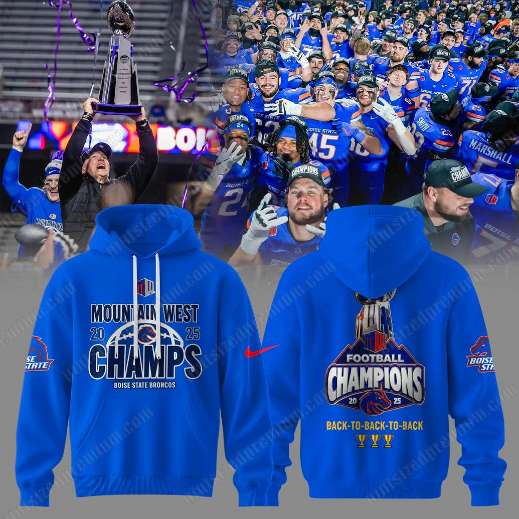 Boise State Broncos 2025 Mountain West Champions Hoodie Boise State Broncos 2025 Mountain West Champions Hoodie