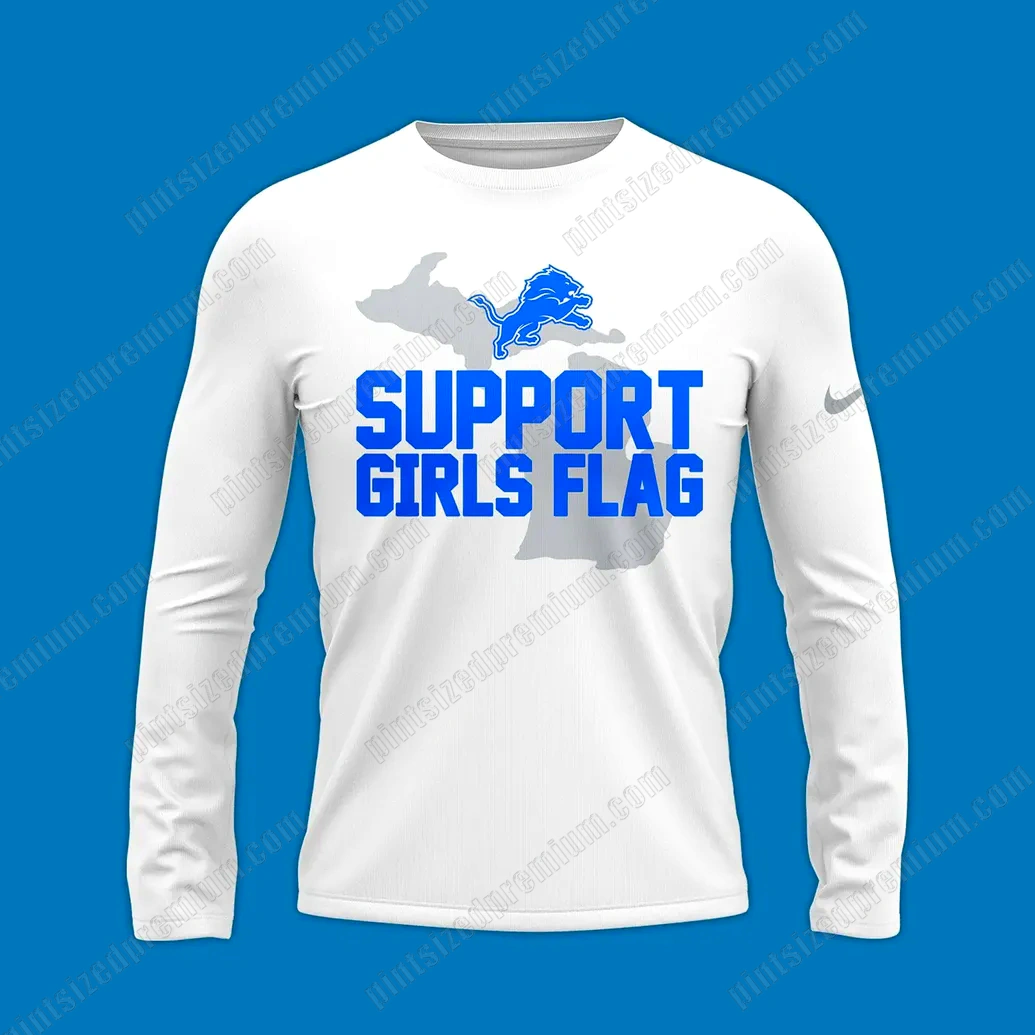 Detroit Lions Support Girls Flag 2025 Long Sleeve Shirt Detroit Lions Support Girls Flag 2025 Long Sleeve Shirt