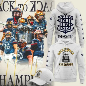Navy Football Back To Back 2025 CIC Champions Hoodie