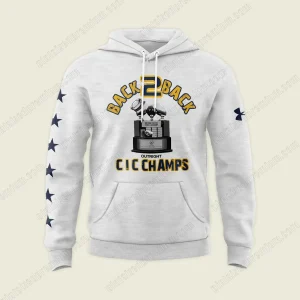 Navy Football Back To Back 2025 CIC Champions Hoodie