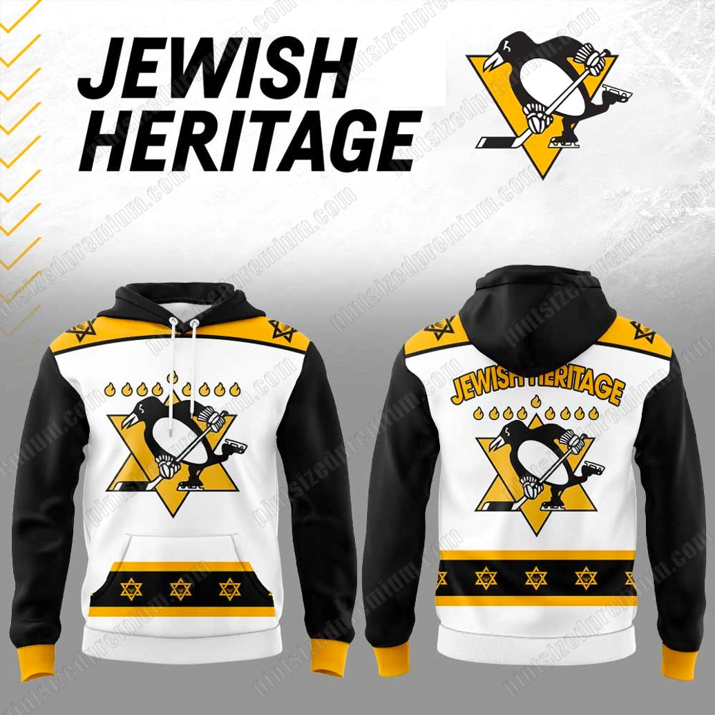 Pittsburgh Penguins 2025 Jewish Heritage Hoodie Pittsburgh Penguins 2025 Jewish Heritage Hoodie