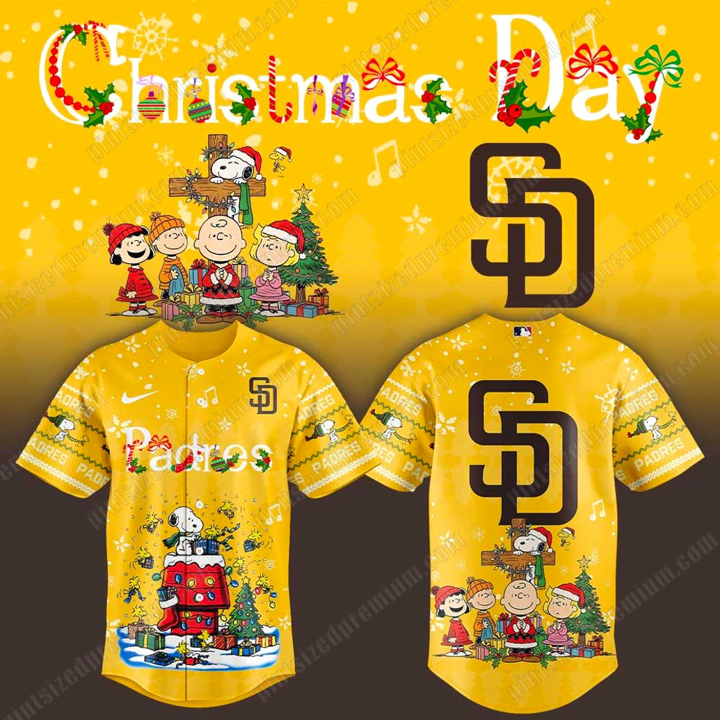San Diego Padres Snoopy Christmas And Friend Baseball Jersey San Diego Padres Snoopy Christmas And Friend Baseball Jersey