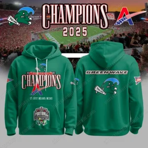 Tulane Green Wave Football 2025 Champions Hoodie