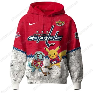 Washington Capitals x Pokemon 2025 Limited Red Hoodie