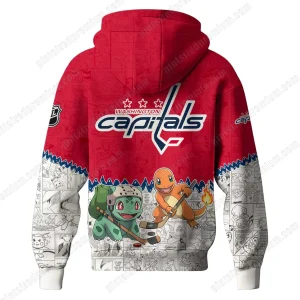 Washington Capitals x Pokemon 2025 Limited Red Hoodie