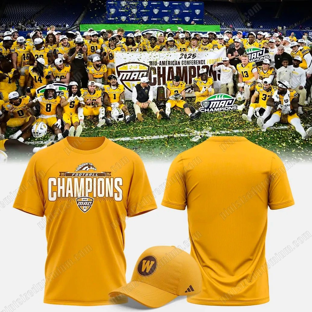 Western Michigan Football 2025 MAC Champions T-Shirt Western Michigan Football 2025 MAC Champions T-Shirt