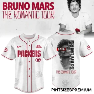 Green Bay Packers x Bruno Mars 2026 The Romantic Tour Jersey