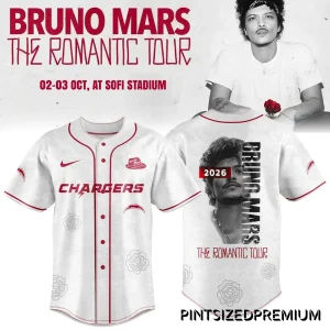 Los Angeles Chargers x Bruno Mars 2026 The Romantic Tour Jersey