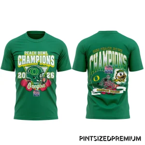 Oregon Ducks Peach Bowl Champion 2026 Shirt, Hoodie